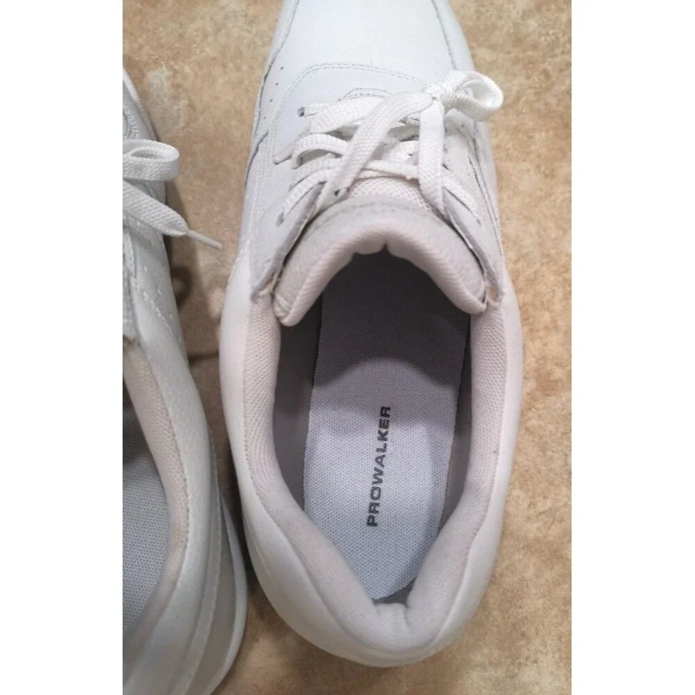 Rockport K71098 Prowalker White Leather Walking Sneaker Shoes Mens Size 9W
